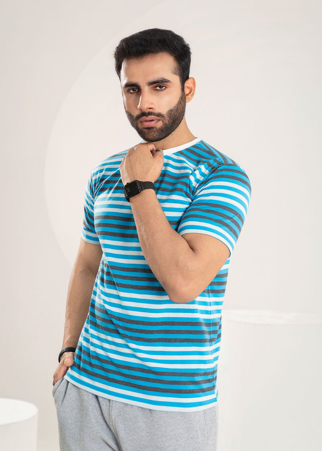West Drop by Buraq Mens Shirt RTW Solids Cotton 1 Piece Suit Turquise Casual Collection