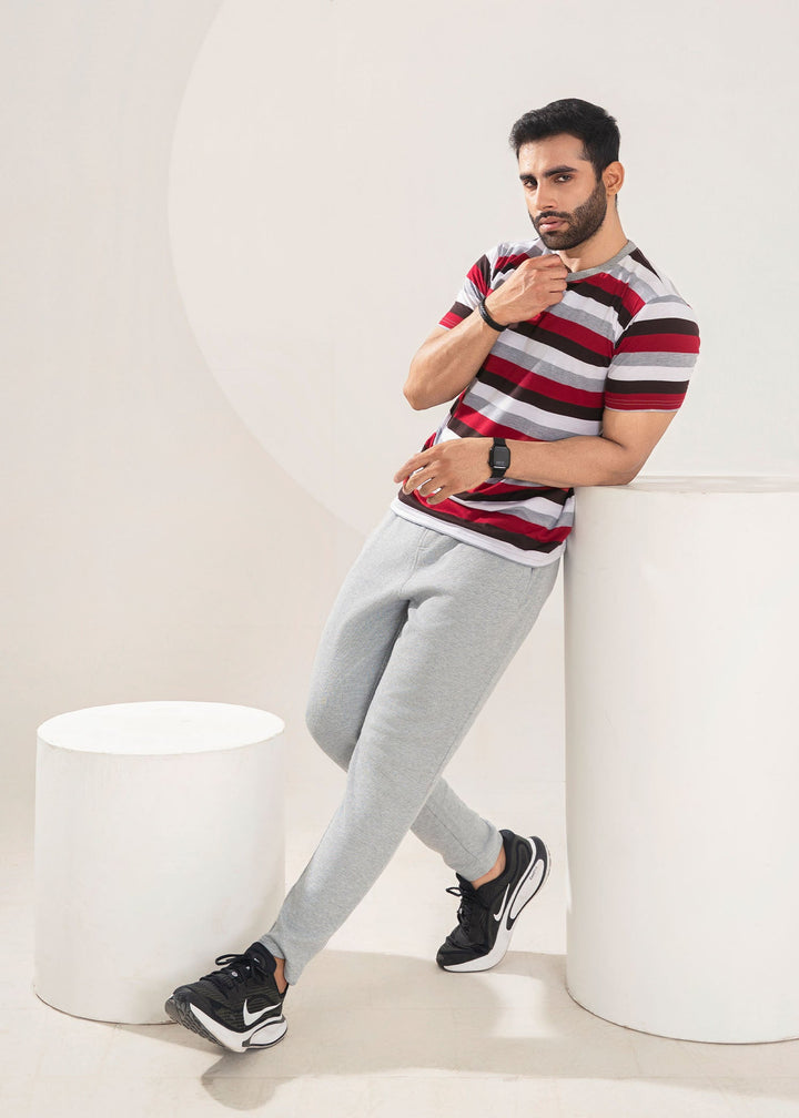 West Drop by Buraq Mens Shirt RTW Solids Cotton 1 Piece Suit Red Stripper Casual Collection