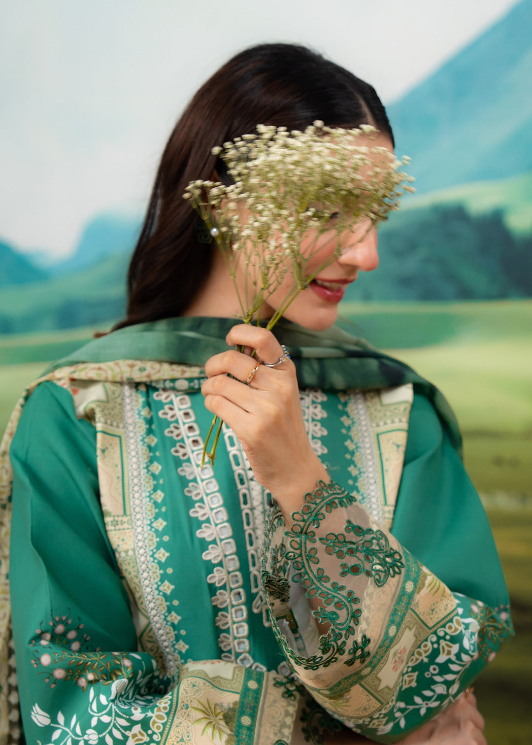 Elysian by Meerak RTW Embroidered Lawn 3 Piece Suit Orchid Casual Collection