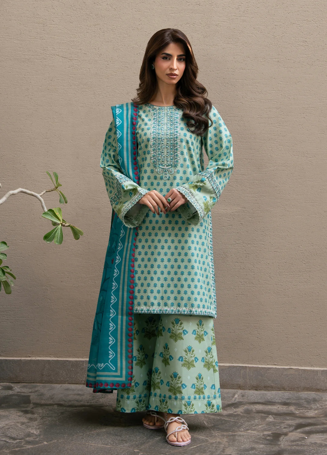 Layana by Xenia Formals Unstitched Embroidered Lawn 3 Piece Suit XE26ULL D-4 Zahara - Summer Collection