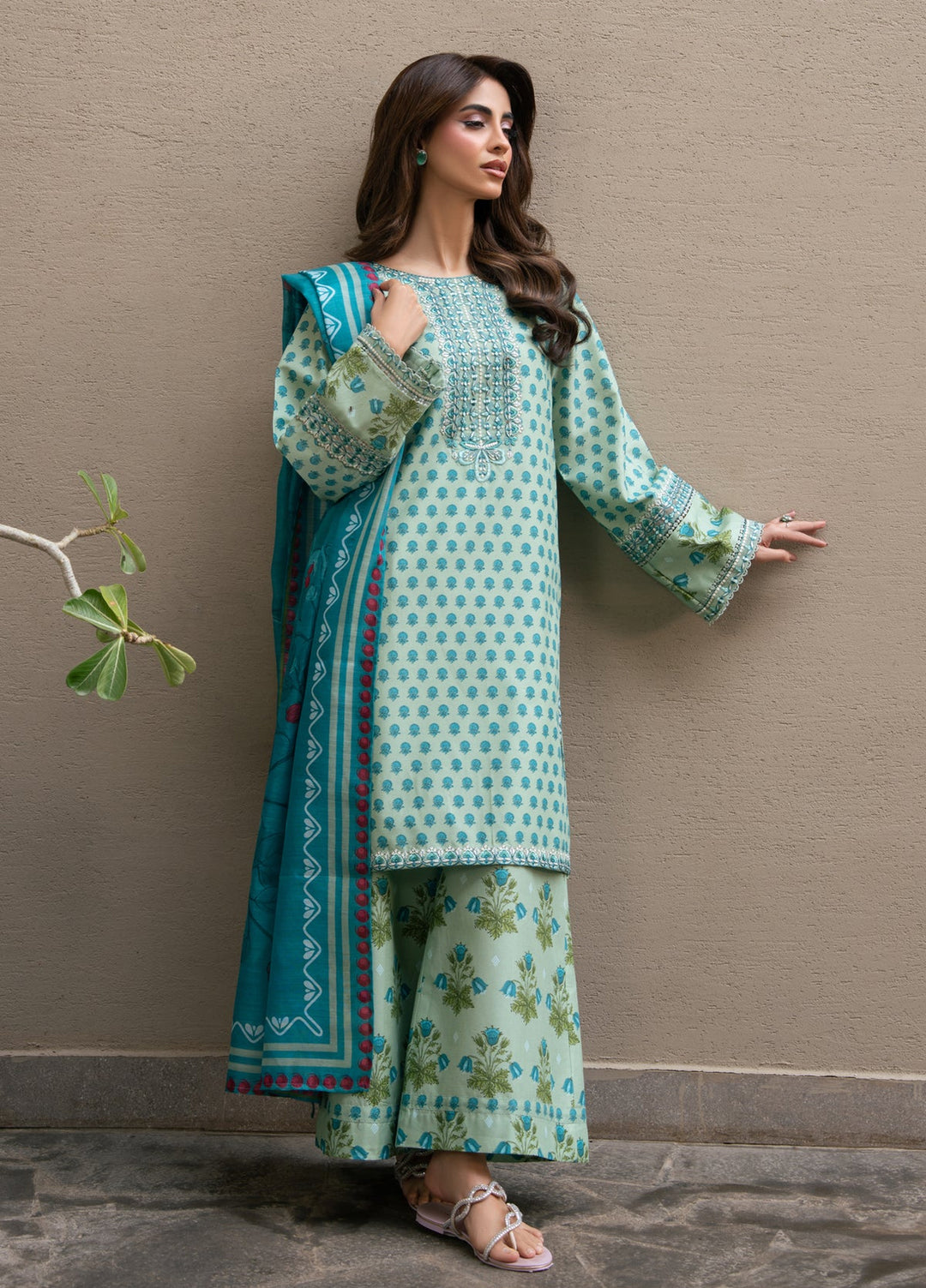 Layana by Xenia Formals Unstitched Embroidered Lawn 3 Piece Suit XE26ULL D-4 Zahara - Summer Collection