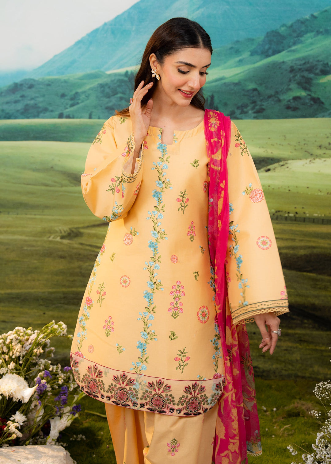 Elysian by Meerak RTW Embroidered Lawn 3 Piece Suit Freesia Casual Collection