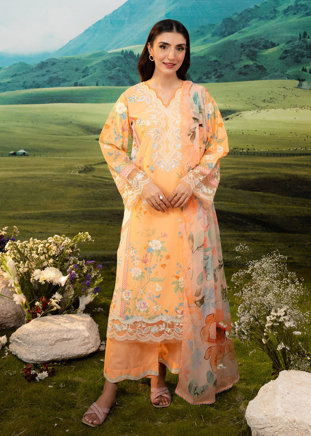 Elysian by Meerak RTW Embroidered Lawn 3 Piece Suit Solstice Casual Collection