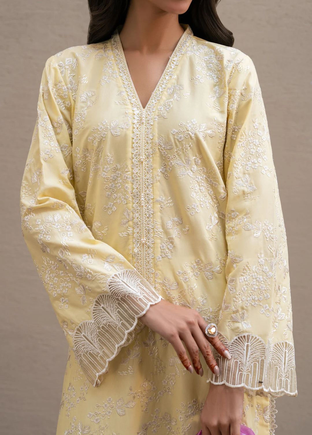 Layana by Xenia Formals Unstitched Embroidered Lawn 3 Piece Suit XE26ULL D-5 Soleil - Summer Collection