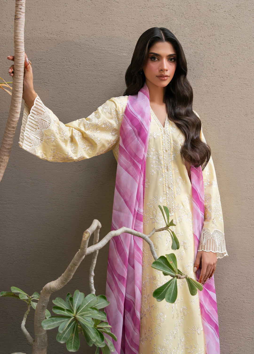 Layana by Xenia Formals Unstitched Embroidered Lawn 3 Piece Suit XE26ULL D-5 Soleil - Summer Collection