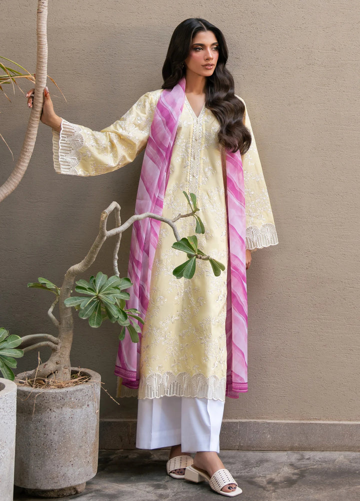 Layana by Xenia Formals Unstitched Embroidered Lawn 3 Piece Suit XE26ULL D-5 Soleil - Summer Collection