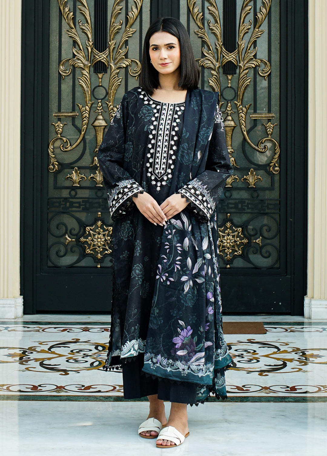 Zyna RTW Printed Lawn 3 Piece Suit ZY26ULP Riva - Casual Collection