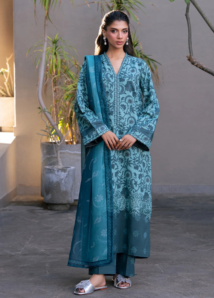 Layana by Xenia Formals Unstitched Embroidered Lawn 3 Piece Suit XE26ULL D-6 Rhode - Summer Collection