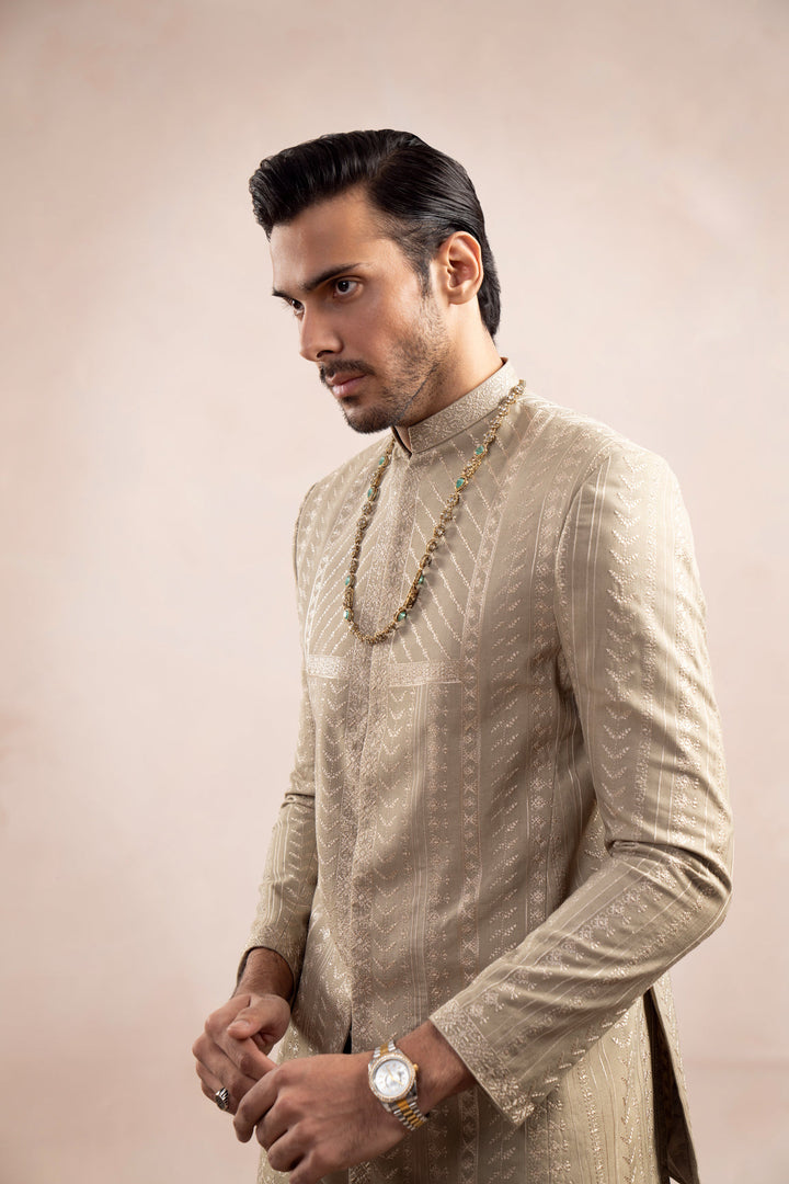 Muraqsh Ready To Wear Embroidered Cotton Men Royal Mint Prince Coat MUR-RMEPC - Summer Collection