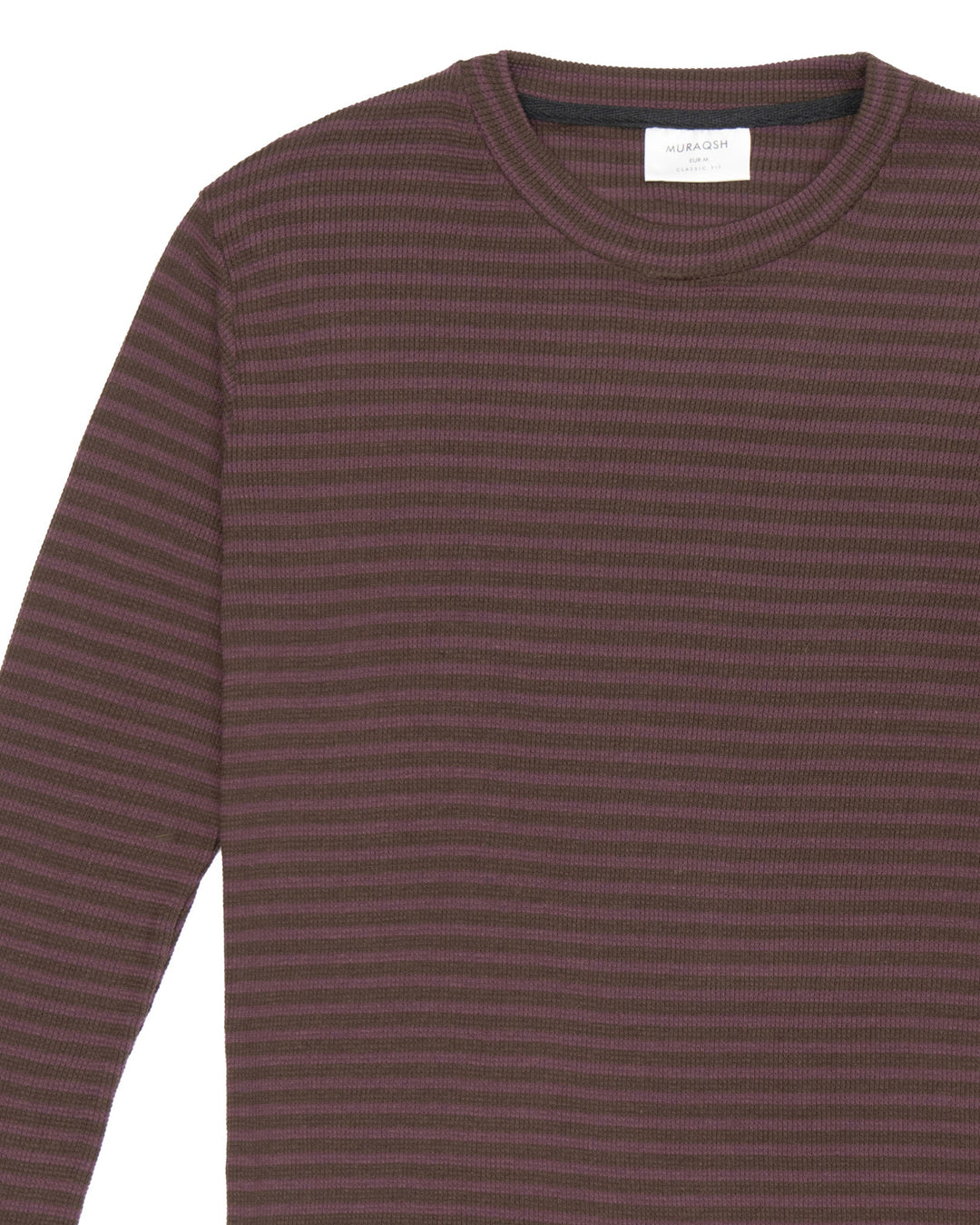 Muraqsh Ready To Wear Solids Cotton Men Waffle Burgundy Striped Sweat Shirt ABD-WBSSS - Summer Collection