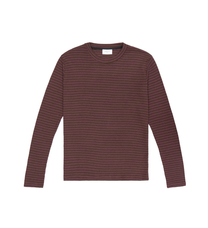 Muraqsh Ready To Wear Solids Cotton Men Waffle Burgundy Striped Sweat Shirt ABD-WBSSS - Summer Collection