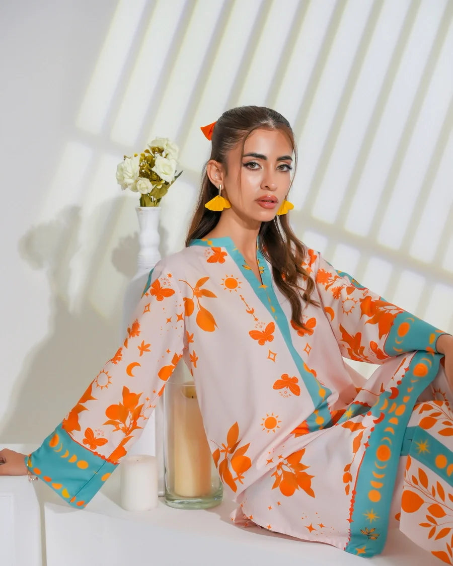 Dhaga Women Pret Printed 2 Piece Soft Crepe Celestial SS25DSP285 - Summer Collection