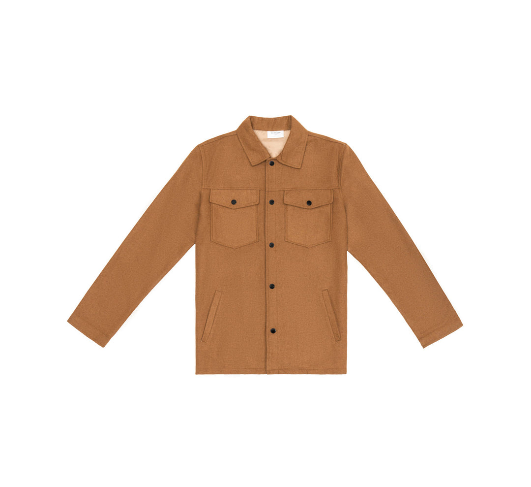 Muraqsh Ready To Wear Solids Cotton Men Camel Wool Coat ABD-CWC - Summer Collection