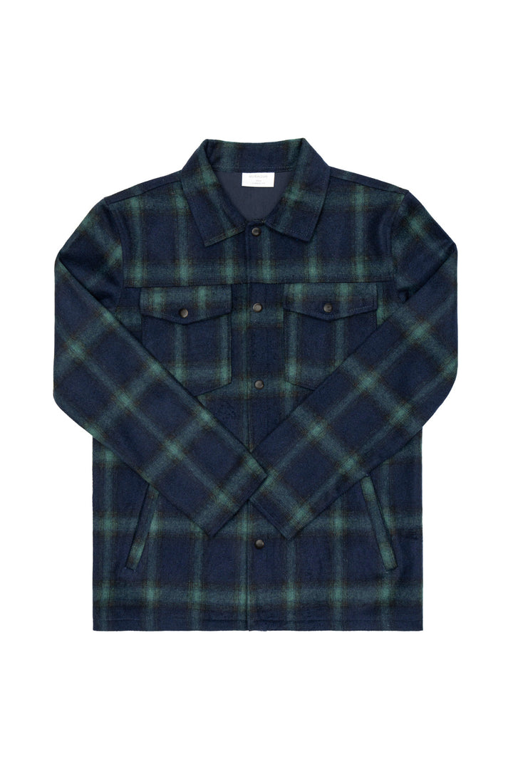 Muraqsh Ready To Wear Solids Cotton Men Blue Check Wool Coat ABD-BTWC - Summer Collection