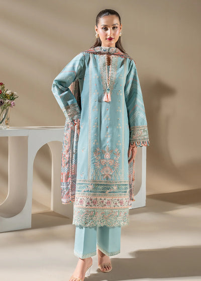 Uniluxe Unstitched Embroidered Lawn 3 Piece Suit LU00003 Ice Melt - Casual Collection
