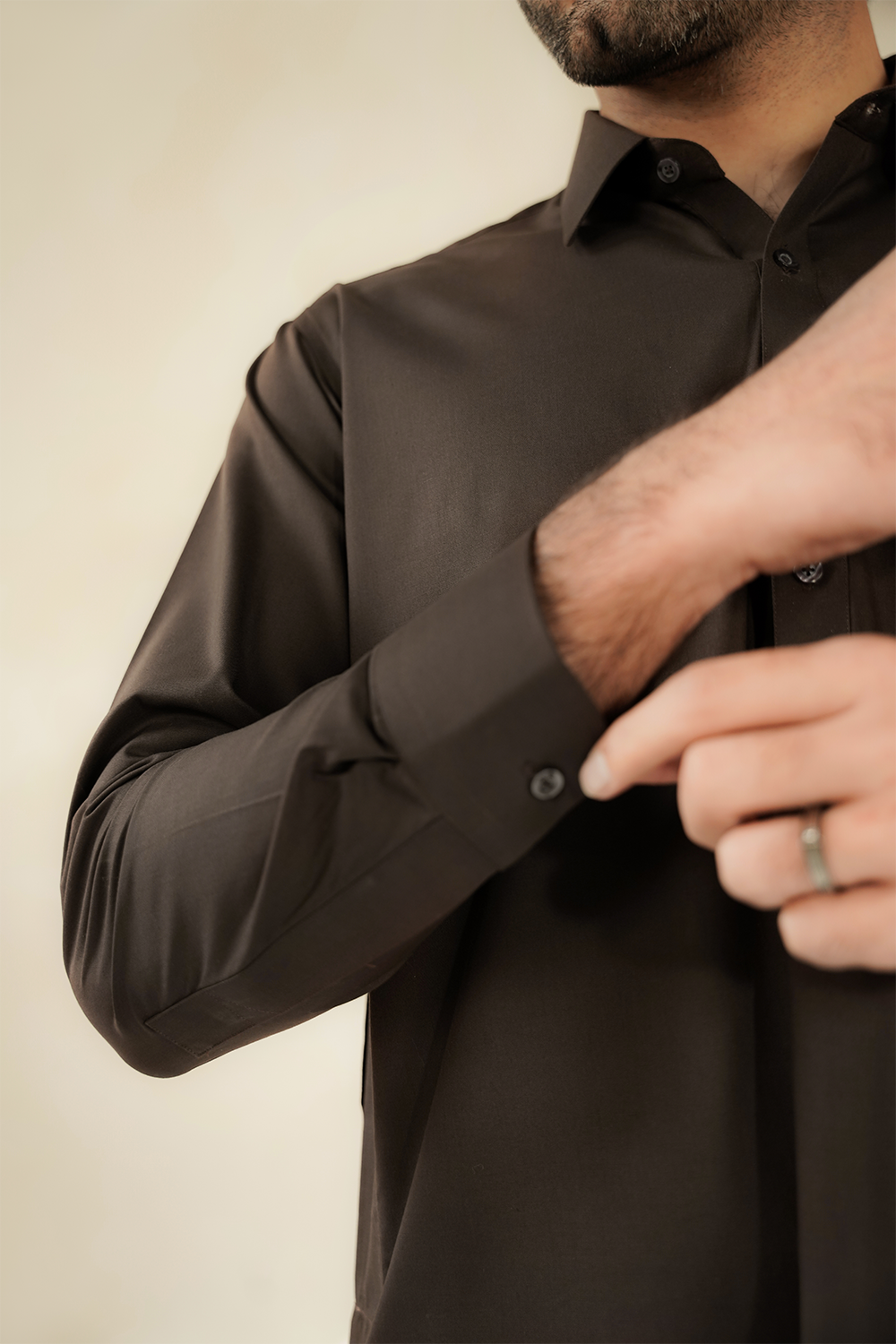 Divinely Crafted Men Cotton Shalwar Kameez Coffee Brown SK1225-CB - Summer Collection