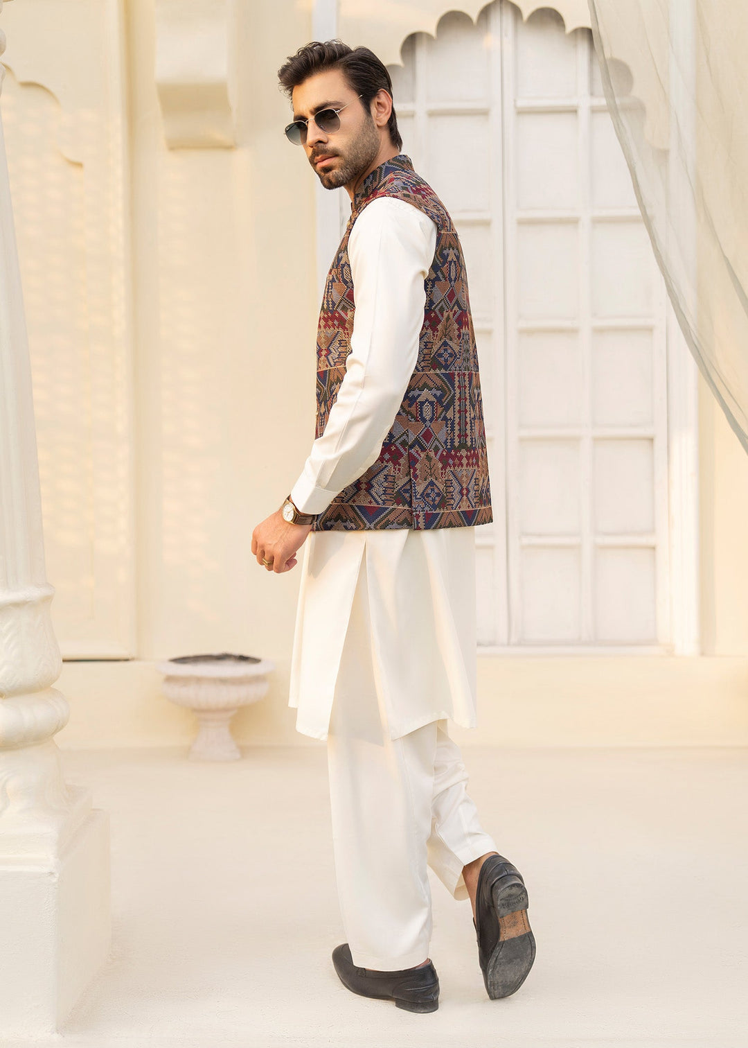 Noor e Eid by Buraq Mens RTW Embroidered Cotton 2 Piece Suit Waistcoat Casual Collection