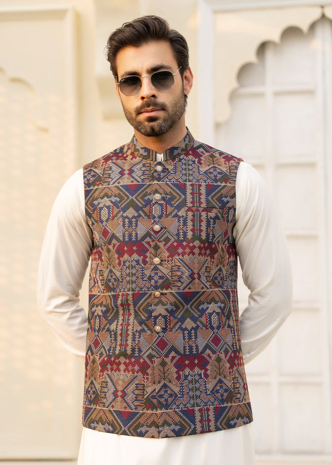 Noor e Eid by Buraq Mens RTW Embroidered Cotton 2 Piece Suit Waistcoat Casual Collection