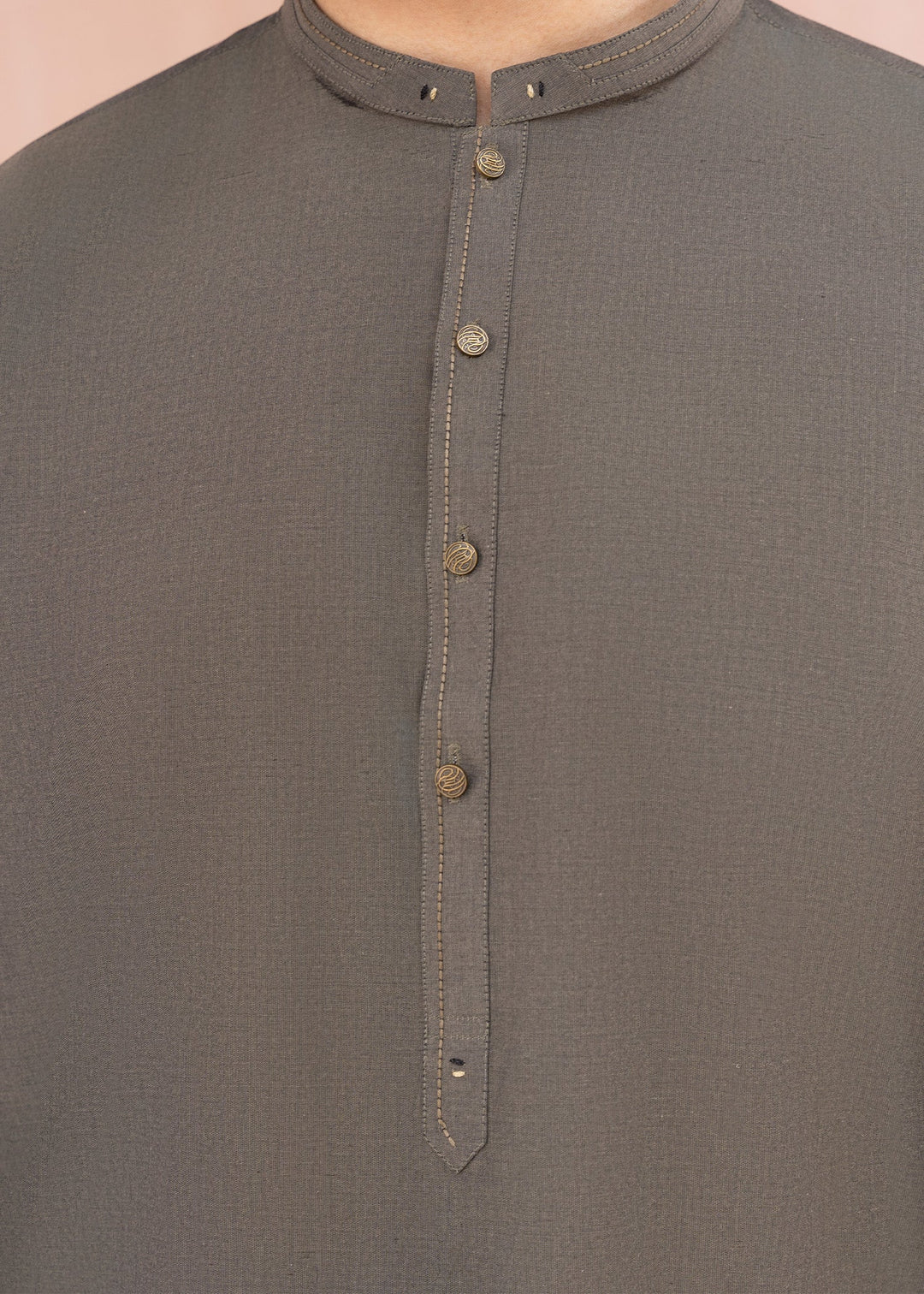 Riwayat by Buraq Mens RTW Solids Cotton 2 Piece Suit Olive Grey Casual Collection