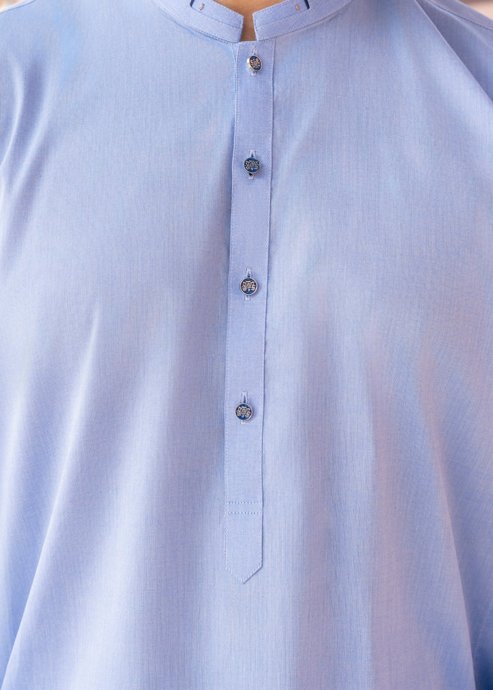 Riwayat by Buraq Mens RTW Solids Cotton 2 Piece Suit Sky Blue Casual Collection