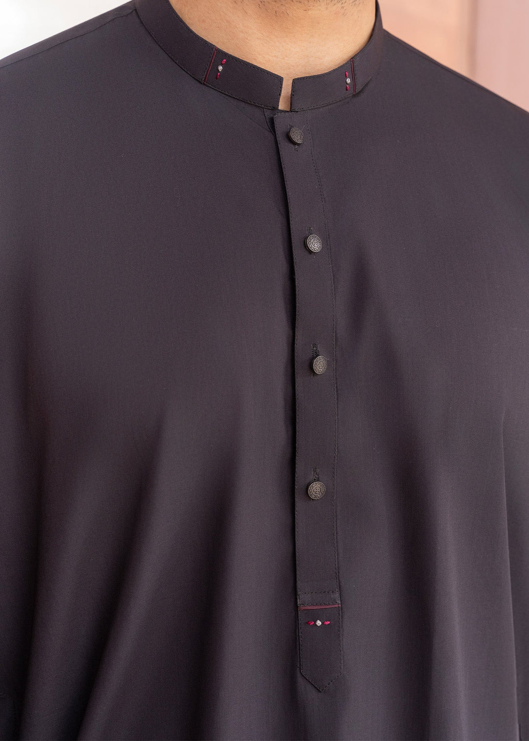 West Drop by Buraq Mens Shirt RTW Solids Cotton 1 Piece Suit Black Casual Collection
