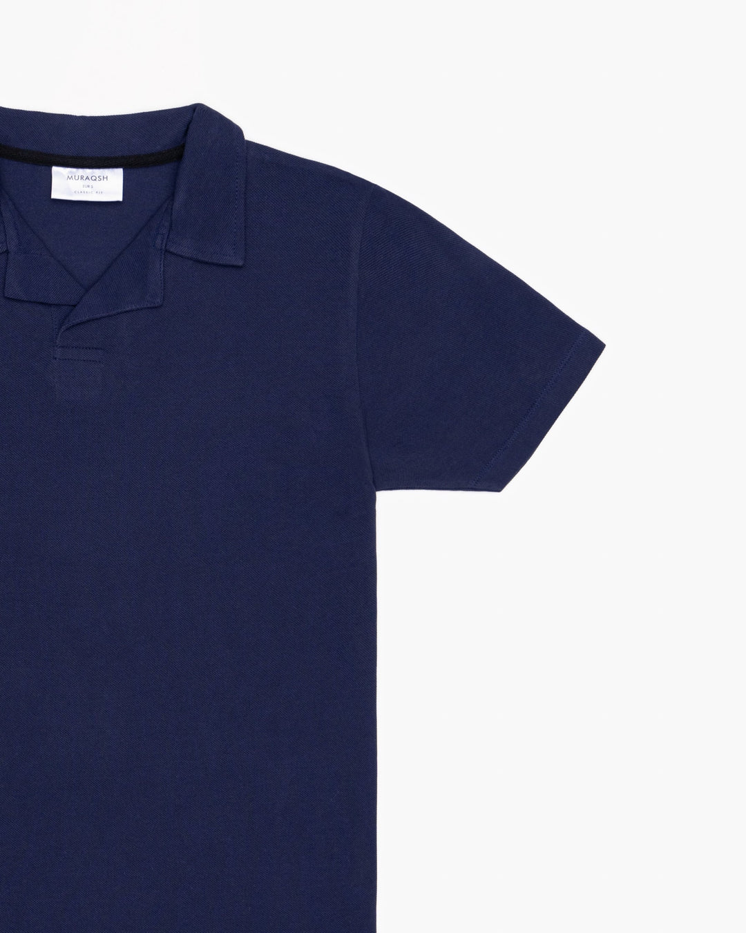 Muraqsh Ready To Wear Solids Cotton Men Navy Blue Revere Polo ABD-NBRP - Summer Collection