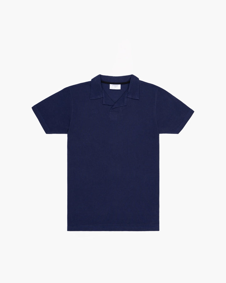 Muraqsh Ready To Wear Solids Cotton Men Navy Blue Revere Polo ABD-NBRP - Summer Collection