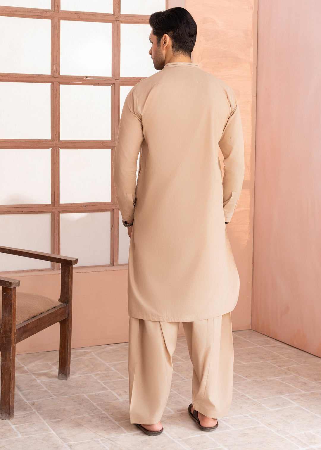 Riwayat by Buraq Mens RTW Solids Cotton 2 Piece Suit Camel Casual Collection