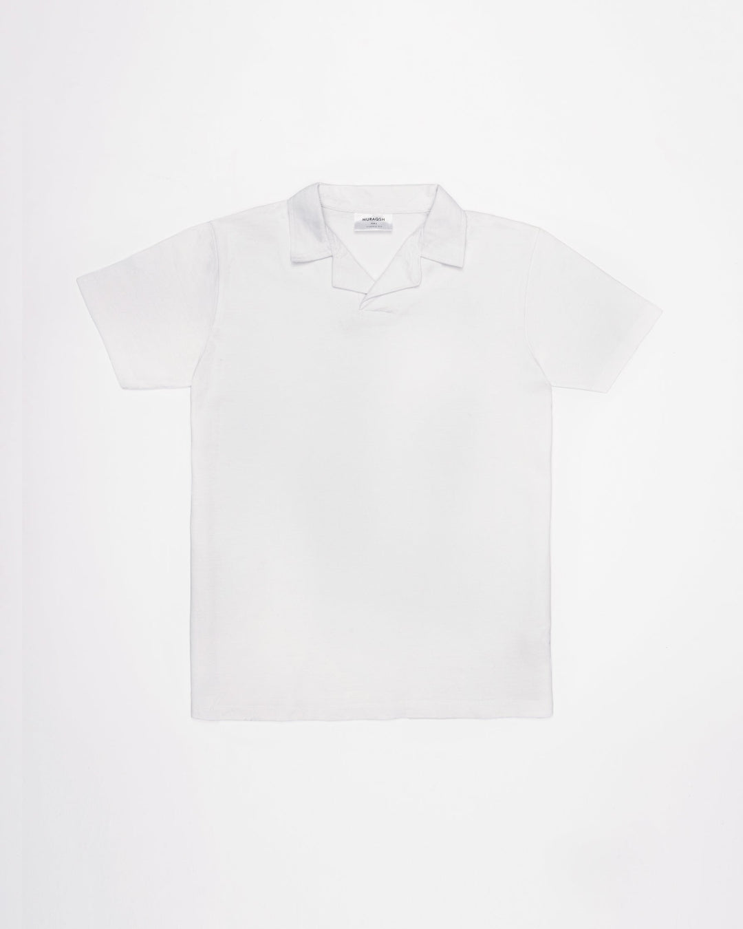 Muraqsh Ready To Wear Solids Cotton Men White Revere Polo ABD-WRP - Summer Collection