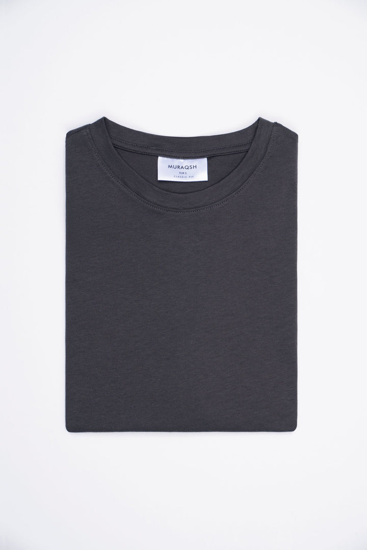Muraqsh Ready To Wear Solids Cotton Men Grey Basic Thirt ABD-GBT - Summer Collection