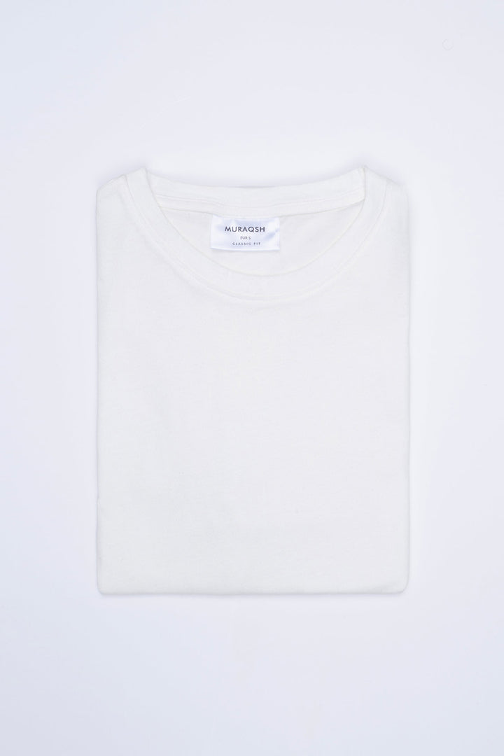 Muraqsh Ready To Wear Solids Cotton Men Off White Basic Thirt ABD-OWBT - Summer Collection