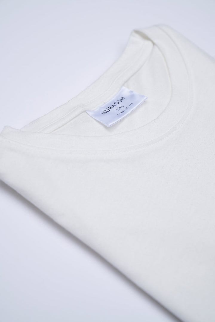Muraqsh Ready To Wear Solids Cotton Men Off White Basic Thirt ABD-OWBT - Summer Collection