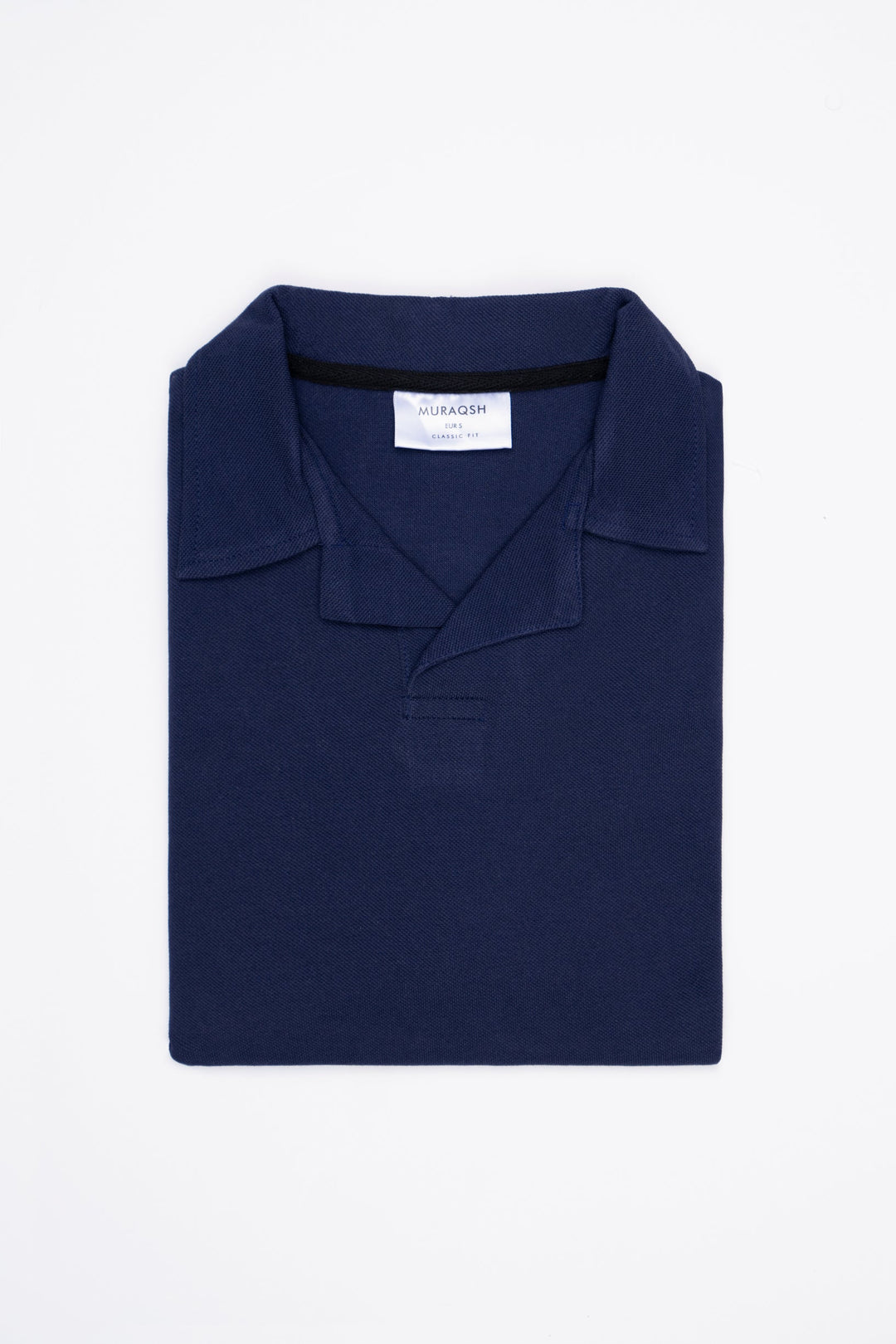Muraqsh Ready To Wear Solids Cotton Men Navy Blue Revere Polo ABD-NBRP - Summer Collection