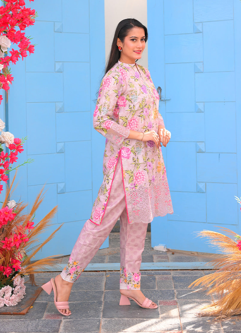 Farasha by Ishq e Rang RTW Embroidered Lawn 2 Piece Suit Lilac Dream Casual Collection