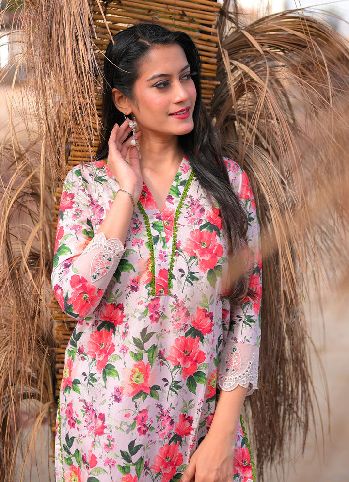 Farasha by Ishq e Rang RTW Embroidered Lawn 2 Piece Suit Silver Mist Casual Collection