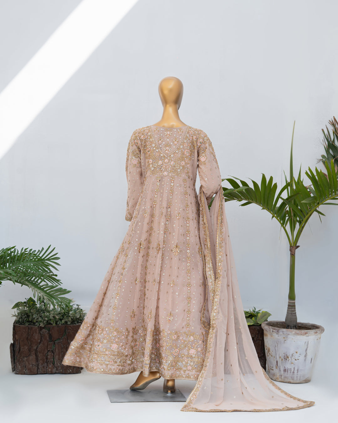 Andaaz by Saira Sultana Women RTW Embroidered Chiffon 2 Piece Suit Mahira Peach - Wedding Collection