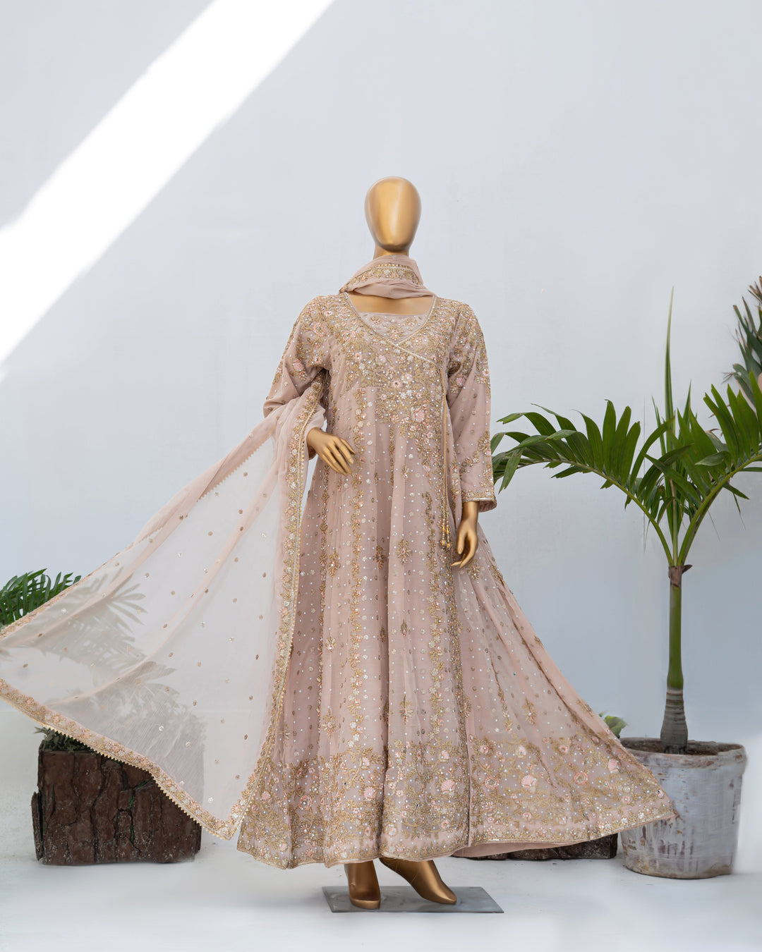 Andaaz by Saira Sultana Women RTW Embroidered Chiffon 2 Piece Suit Mahira Peach - Wedding Collection