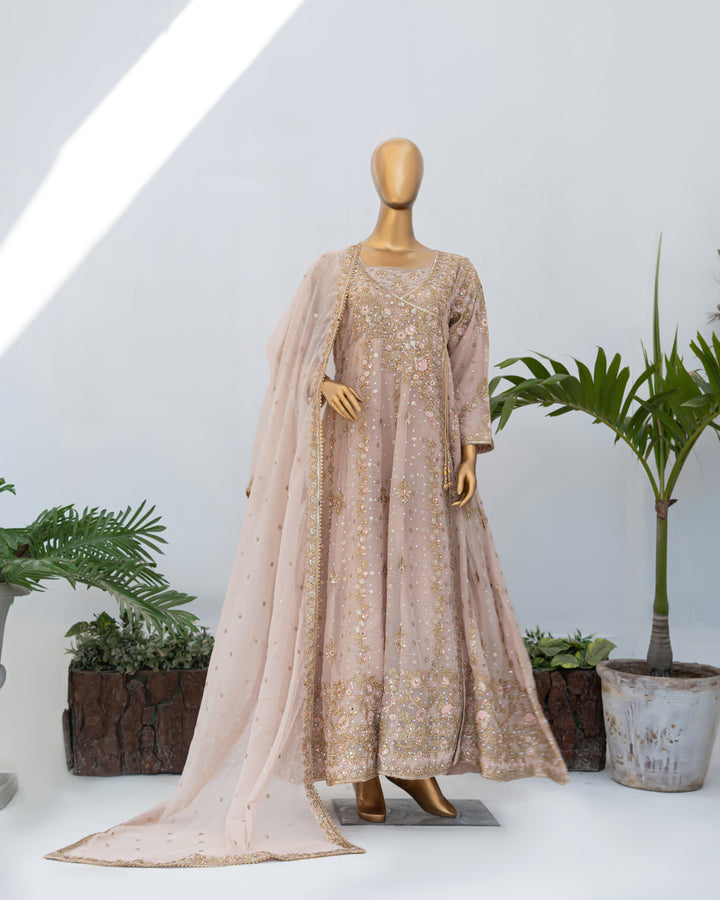 Andaaz by Saira Sultana Women RTW Embroidered Chiffon 2 Piece Suit Mahira Peach - Wedding Collection
