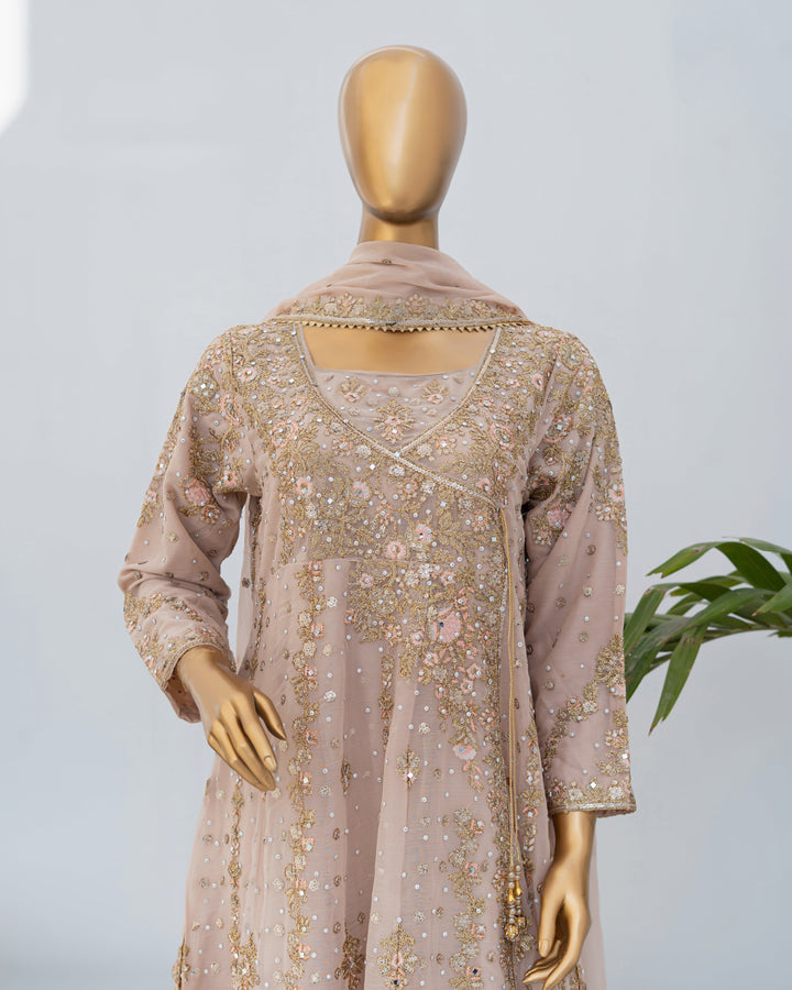 Andaaz by Saira Sultana Women RTW Embroidered Chiffon 2 Piece Suit Mahira Peach - Wedding Collection