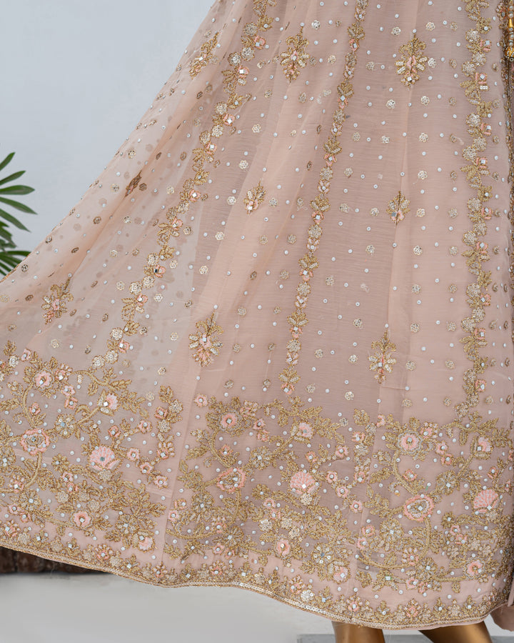 Andaaz by Saira Sultana Women RTW Embroidered Chiffon 2 Piece Suit Mahira Peach - Wedding Collection