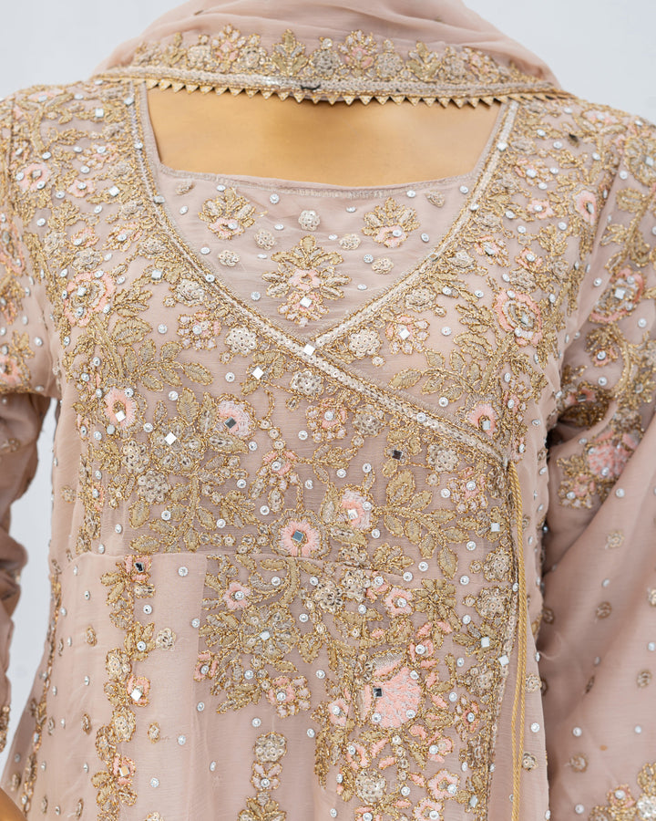 Andaaz by Saira Sultana Women RTW Embroidered Chiffon 2 Piece Suit Mahira Peach - Wedding Collection