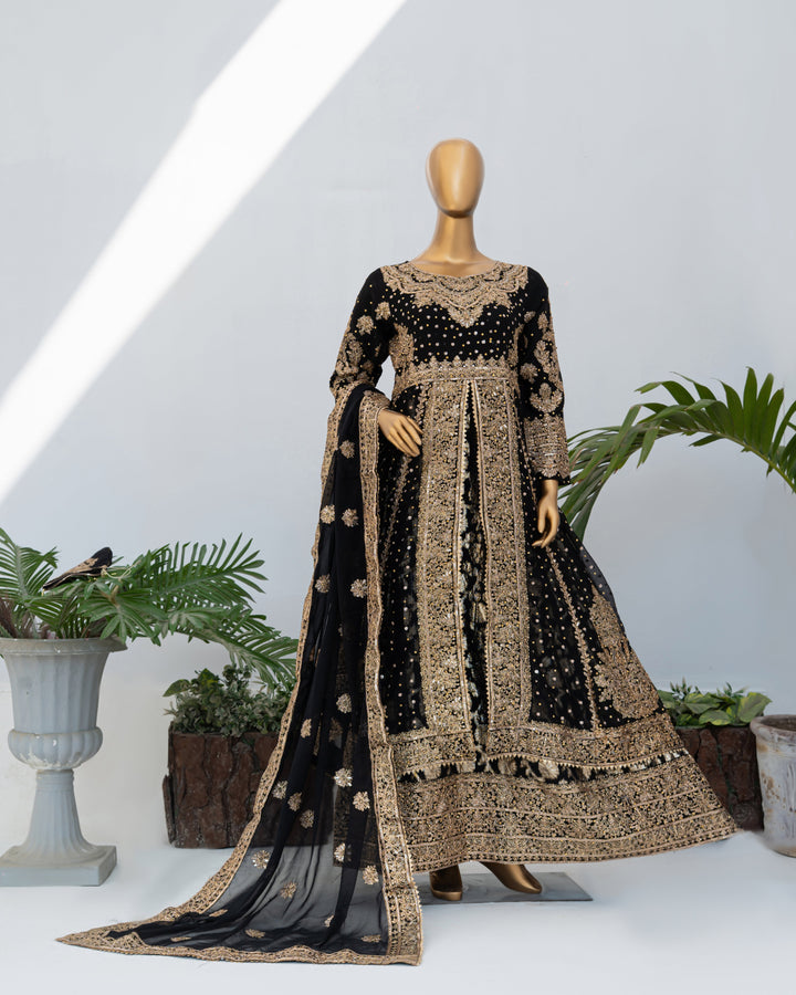 Andaaz by Saira Sultana Women RTW Embroidered Chiffon 4 Piece Suit Muneeha Black - Wedding Collection