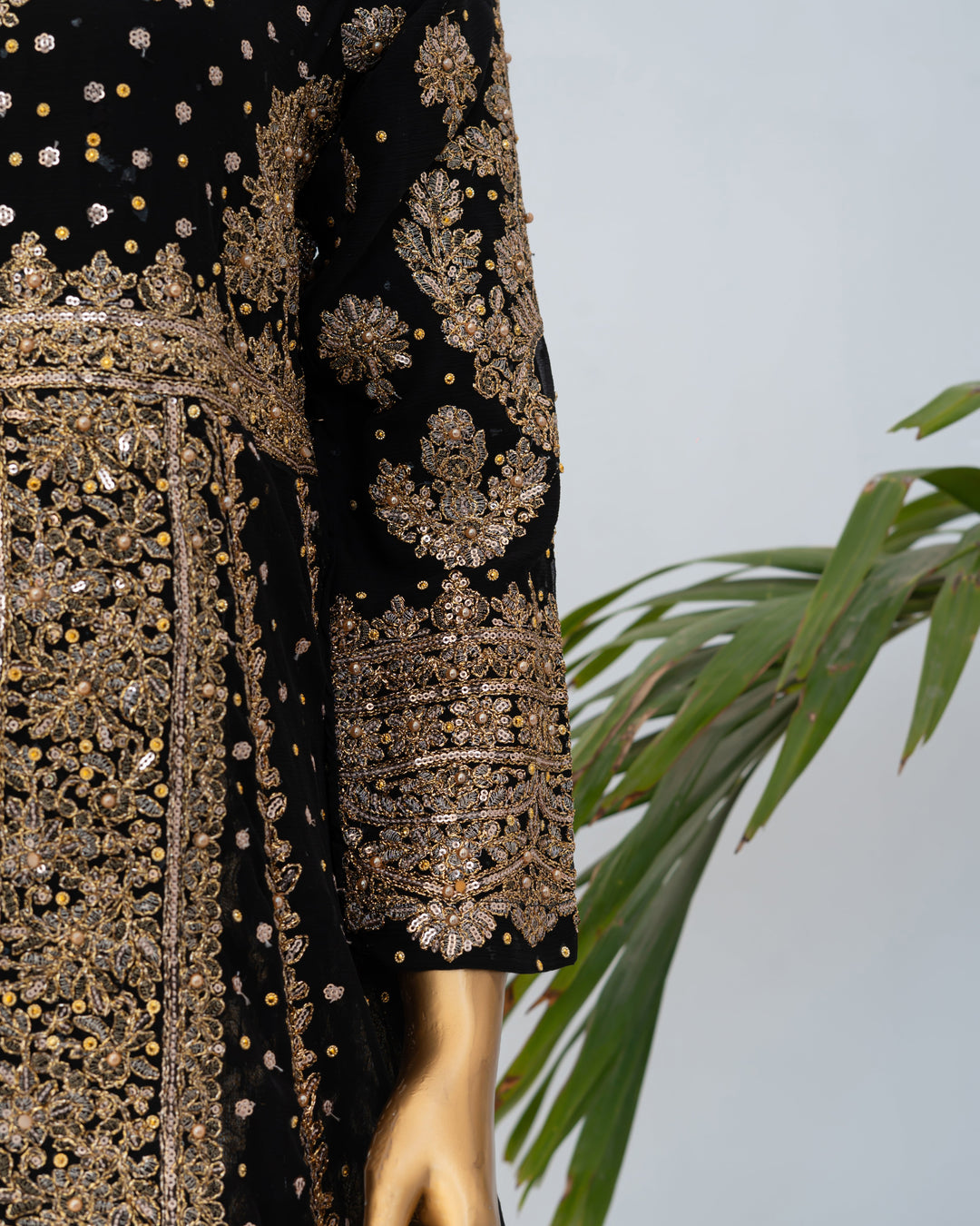 Andaaz by Saira Sultana Women RTW Embroidered Chiffon 4 Piece Suit Muneeha Black - Wedding Collection