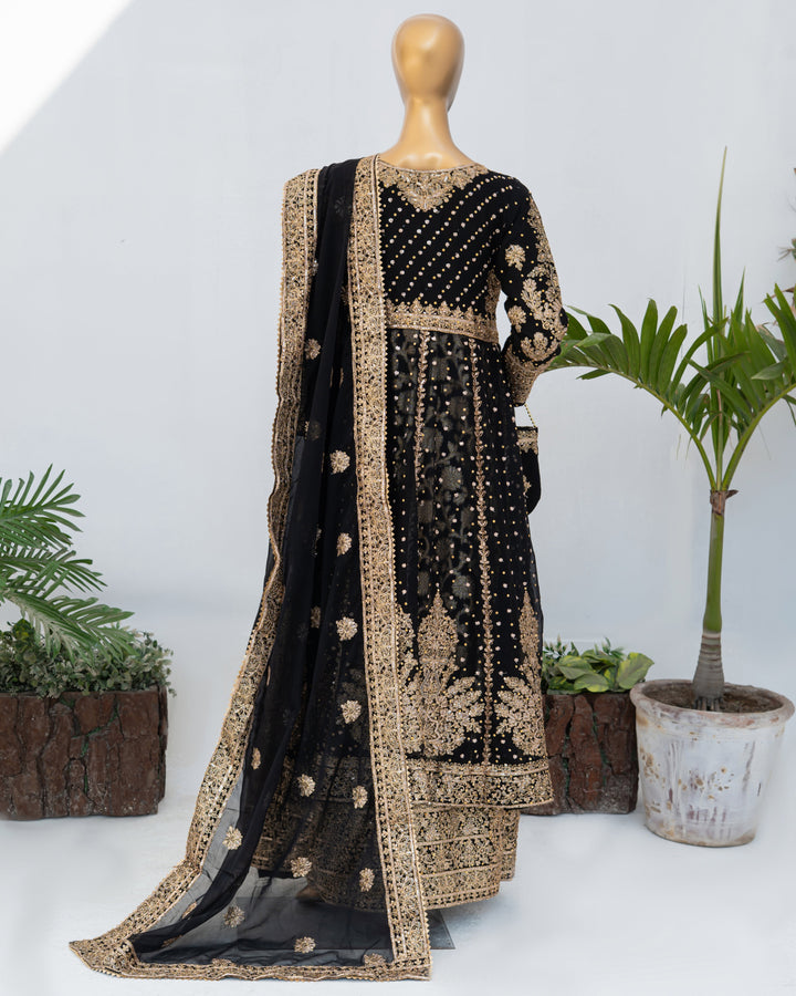 Andaaz by Saira Sultana Women RTW Embroidered Chiffon 4 Piece Suit Muneeha Black - Wedding Collection