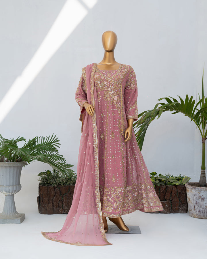 Andaaz by Saira Sultana Women RTW Embroidered Chiffon 2 Piece Suit Mahira Tea Pink - Wedding Collection