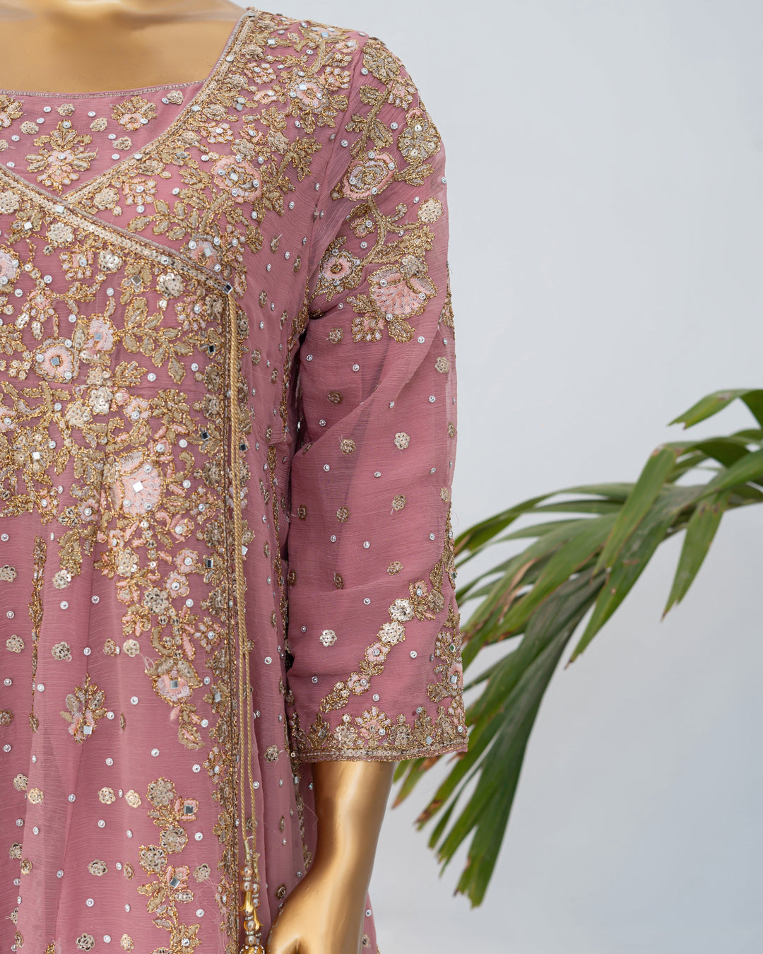 Andaaz by Saira Sultana Women RTW Embroidered Chiffon 2 Piece Suit Mahira Tea Pink - Wedding Collection