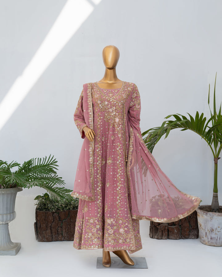 Andaaz by Saira Sultana Women RTW Embroidered Chiffon 2 Piece Suit Mahira Tea Pink - Wedding Collection
