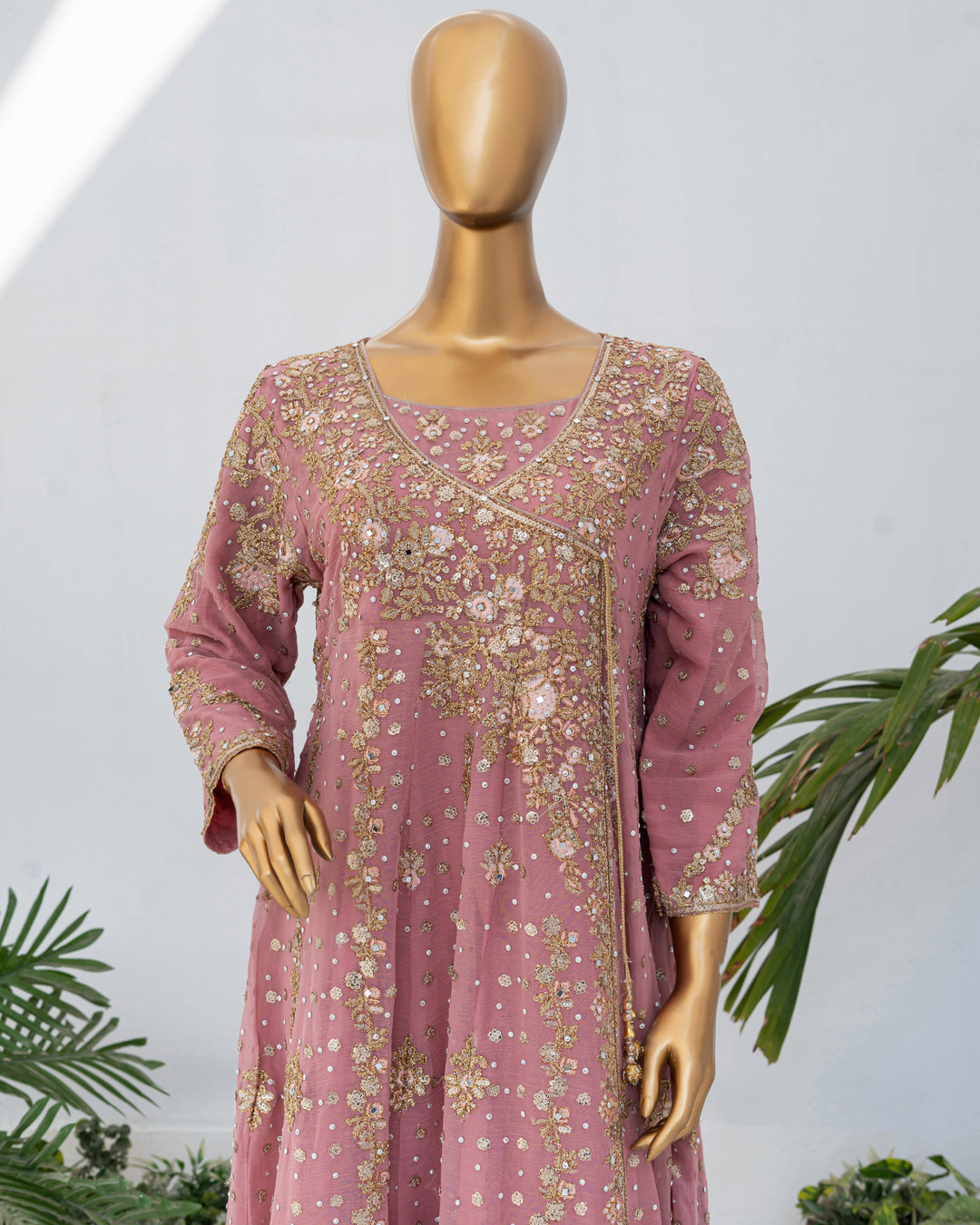 Andaaz by Saira Sultana Women RTW Embroidered Chiffon 2 Piece Suit Mahira Tea Pink - Wedding Collection