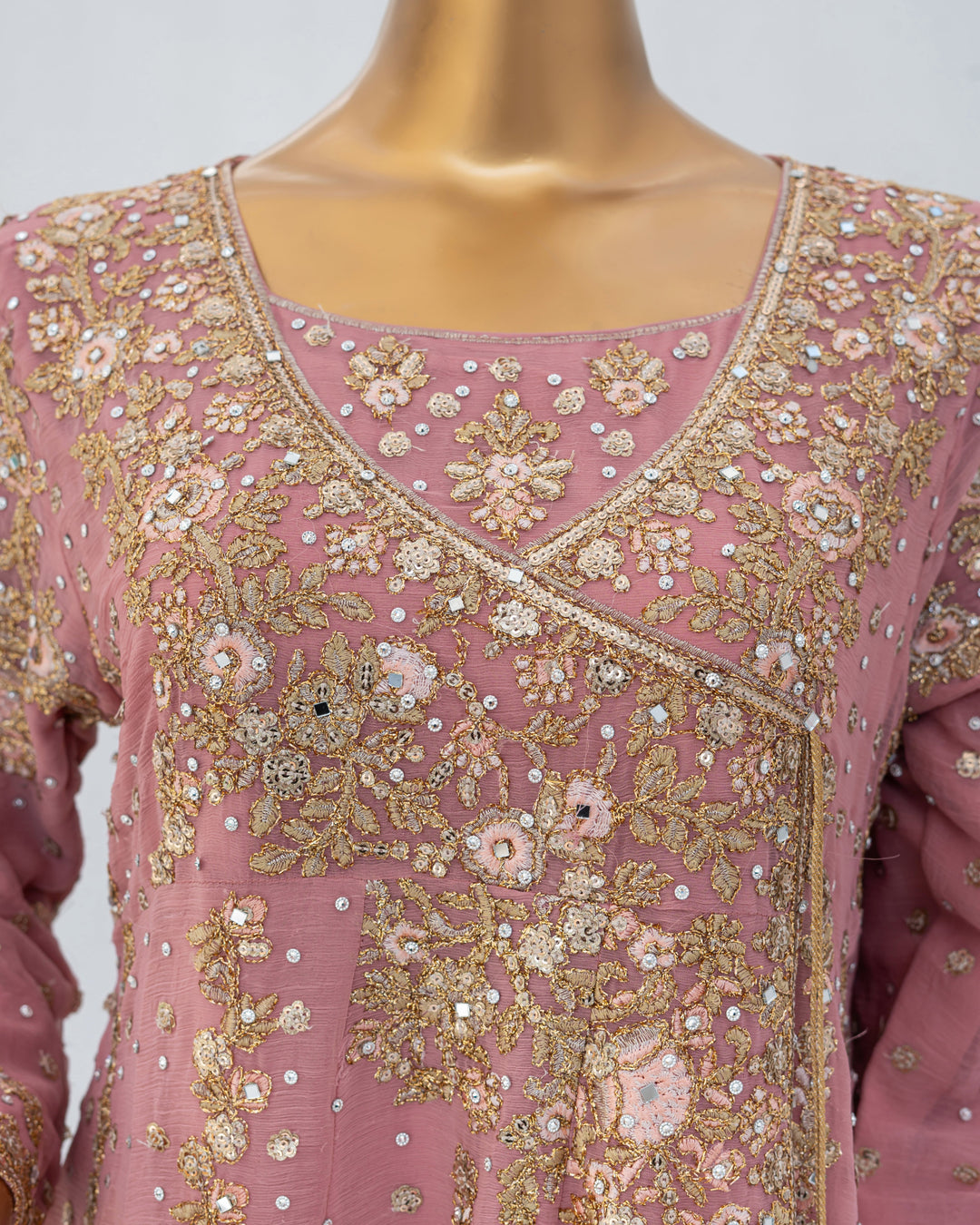 Andaaz by Saira Sultana Women RTW Embroidered Chiffon 2 Piece Suit Mahira Tea Pink - Wedding Collection