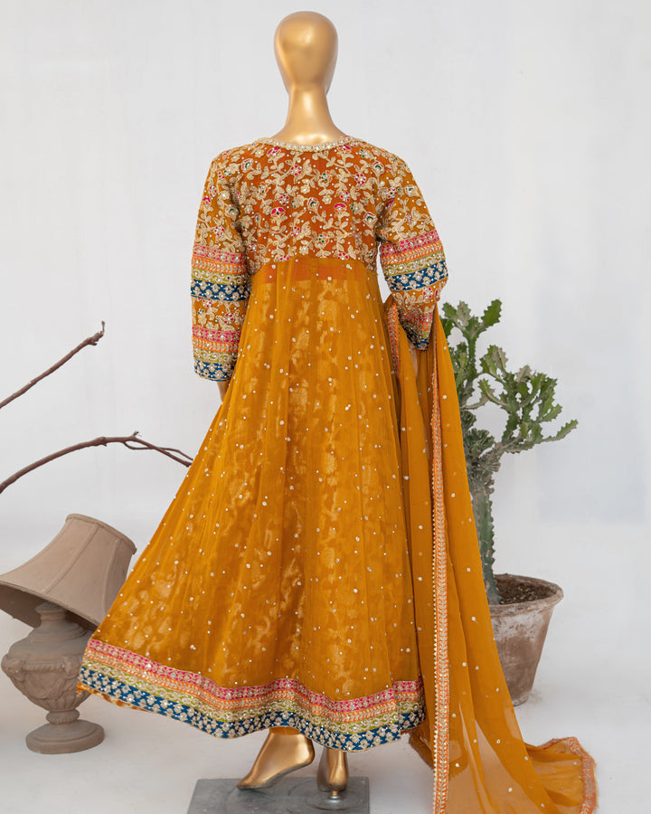 Andaaz by Saira Sultana Women RTW Embroidered Chiffon 2 Piece Suit Sumaira Mustard - Wedding Collection